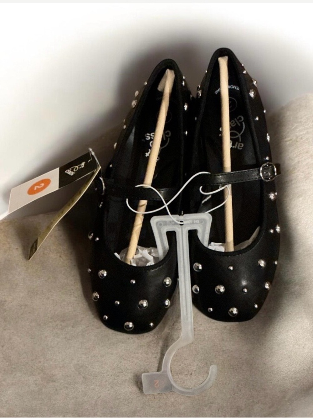 Buy one get one 50%off art class Black Studded Mary Jane Flats - Picture 3 of 5